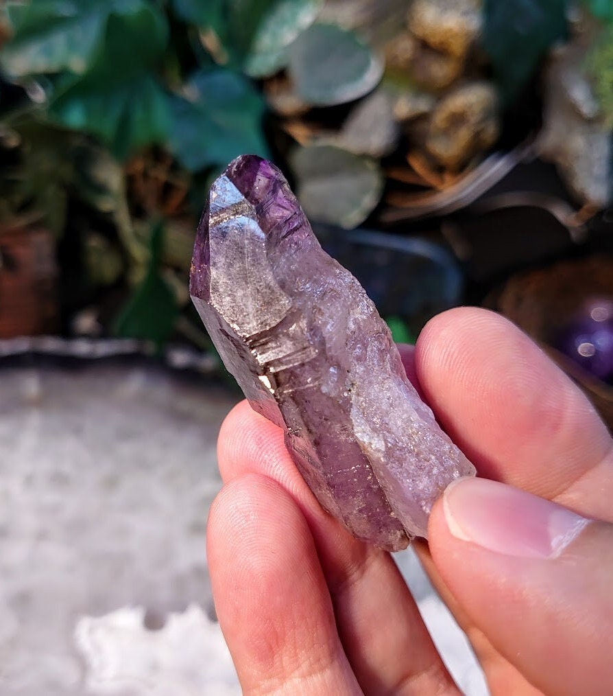 Shangaan Smoky Amethyst Crystal Cluster with Hematite Inclusions from Zimbabwe for Collection / 30.40g / Meditation/ Miniature Class