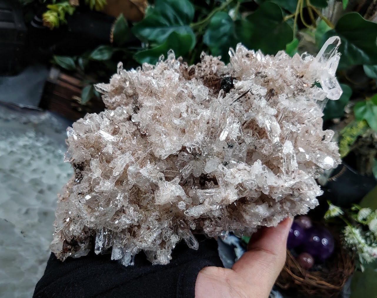 Awesome Colombian Pink Druzy Quartz Cluster / 1,060g / Lithium / for Crystal Healing / Home and Altar Decor / Cabinet Size