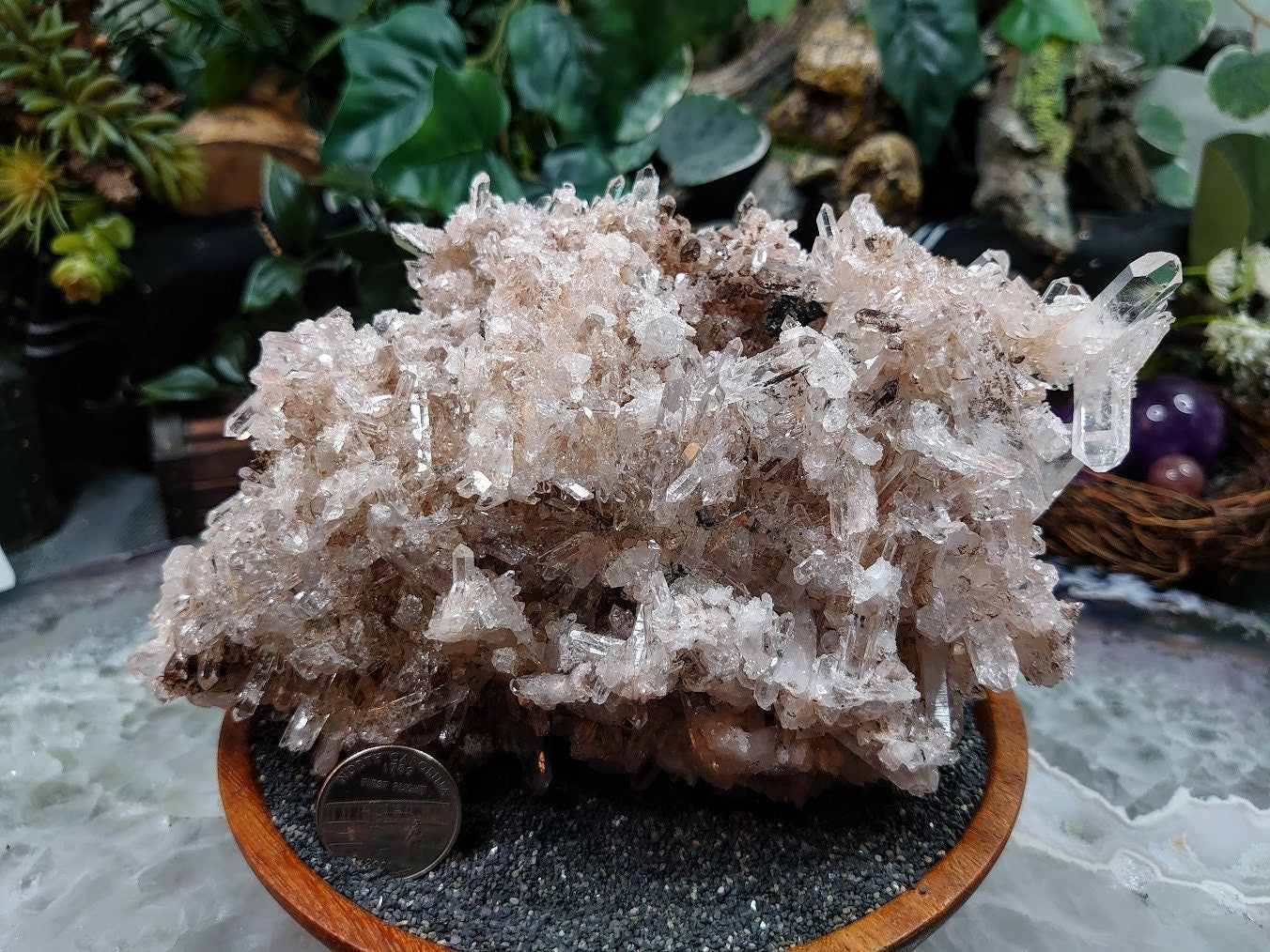 Awesome Colombian Pink Druzy Quartz Cluster / 1,060g / Lithium / for Crystal Healing / Home and Altar Decor / Cabinet Size