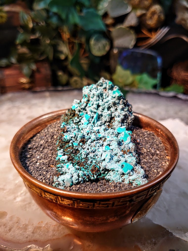 Chrysocolla Plate/Cluster from Cunyari Mine, Peru for Home & Altar Decor / 29.10g / Crystal Healing / Collection / Miniature Class Size