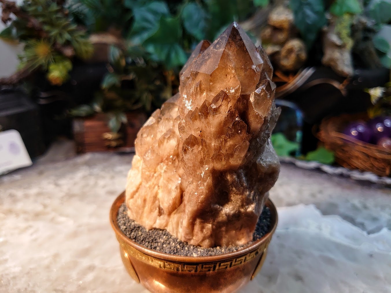 Gorgeous Kundalini Congo Smoky Citrine Cluster with Phantoms for Altar and Home Decor / 430g / Energy Work / Crystal Healing / Reiki