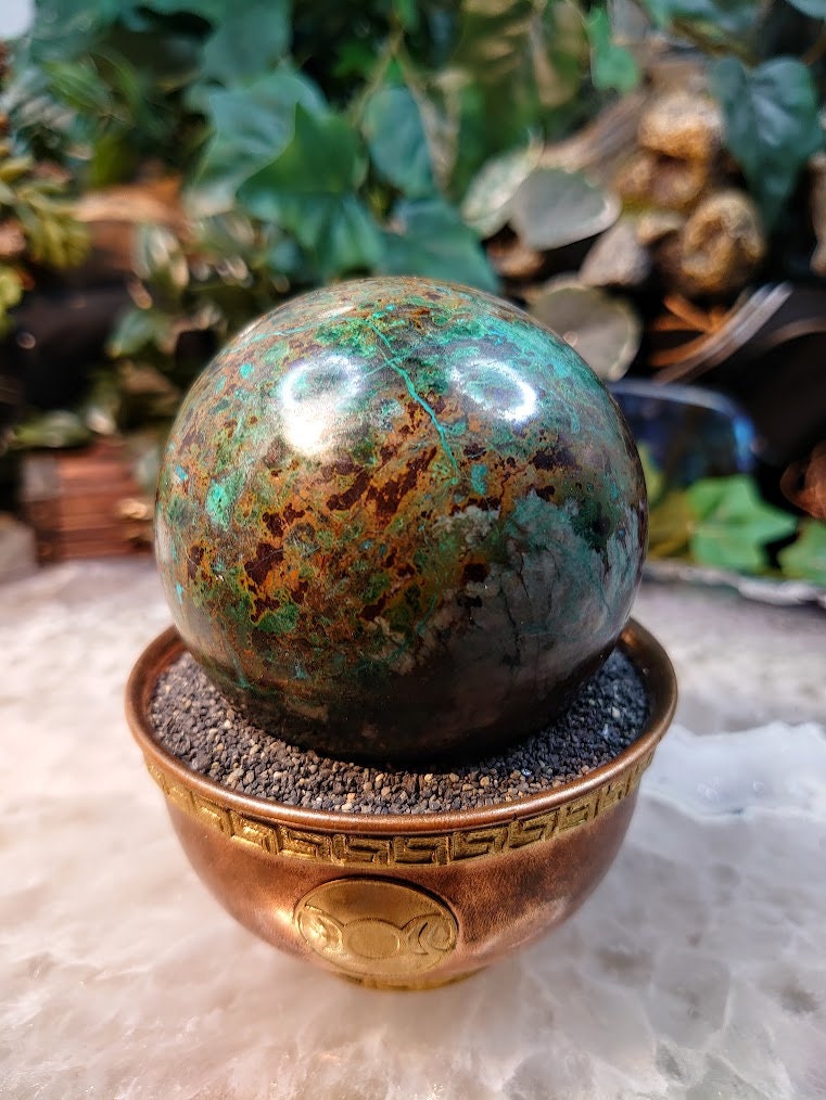 2 3/4" Shattuckite Sphere from Democratic Republic of Congo for Altar and Home Decor / Energy Work / Crystal Healing / Reiki