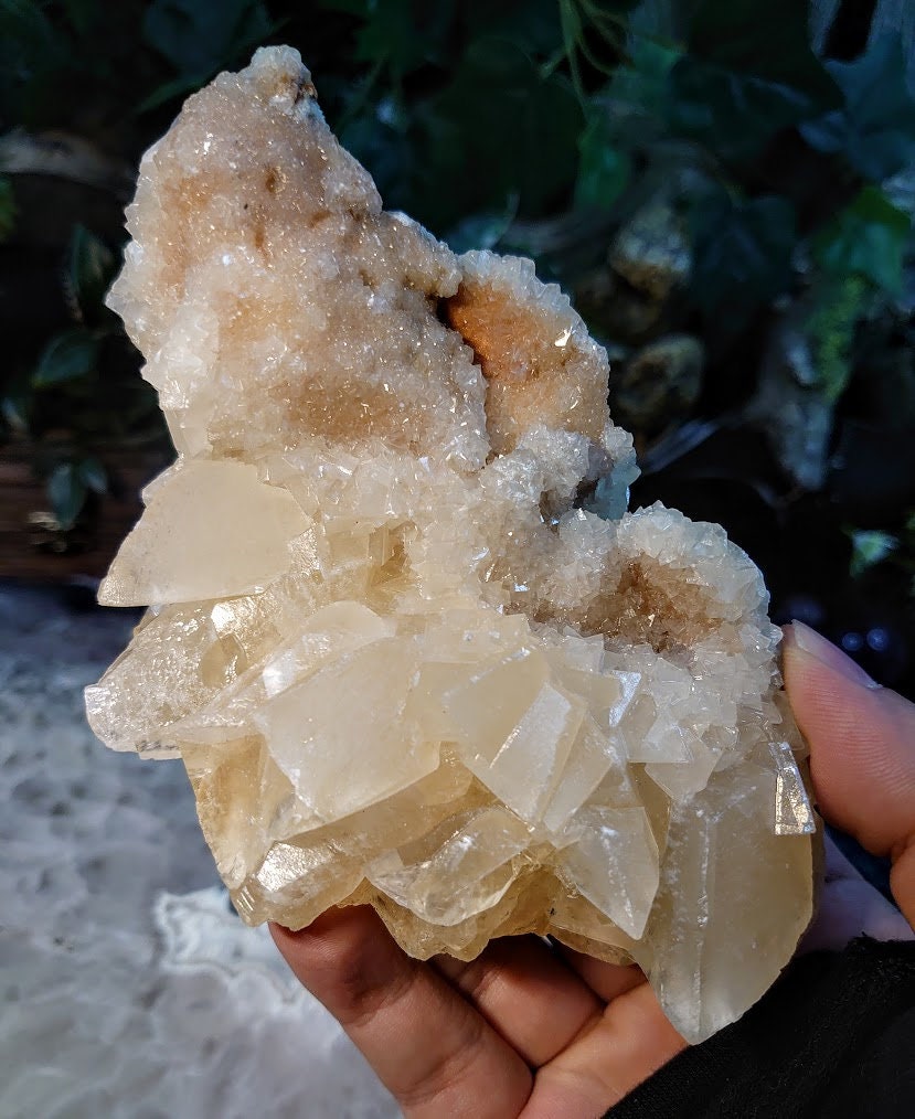 Large Dogtooth Yellow Calcite Cluster from Attiki Prefecture, Greece / 510g / Collection / Cabinet Size Class