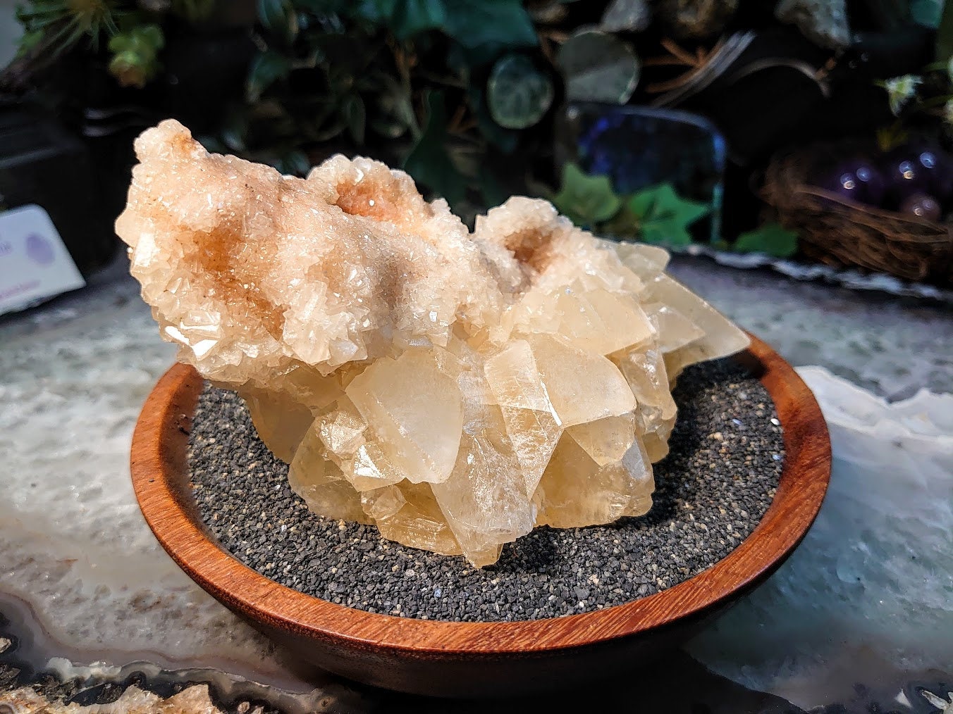 Large Dogtooth Yellow Calcite Cluster from Attiki Prefecture, Greece / 510g / Collection / Cabinet Size Class