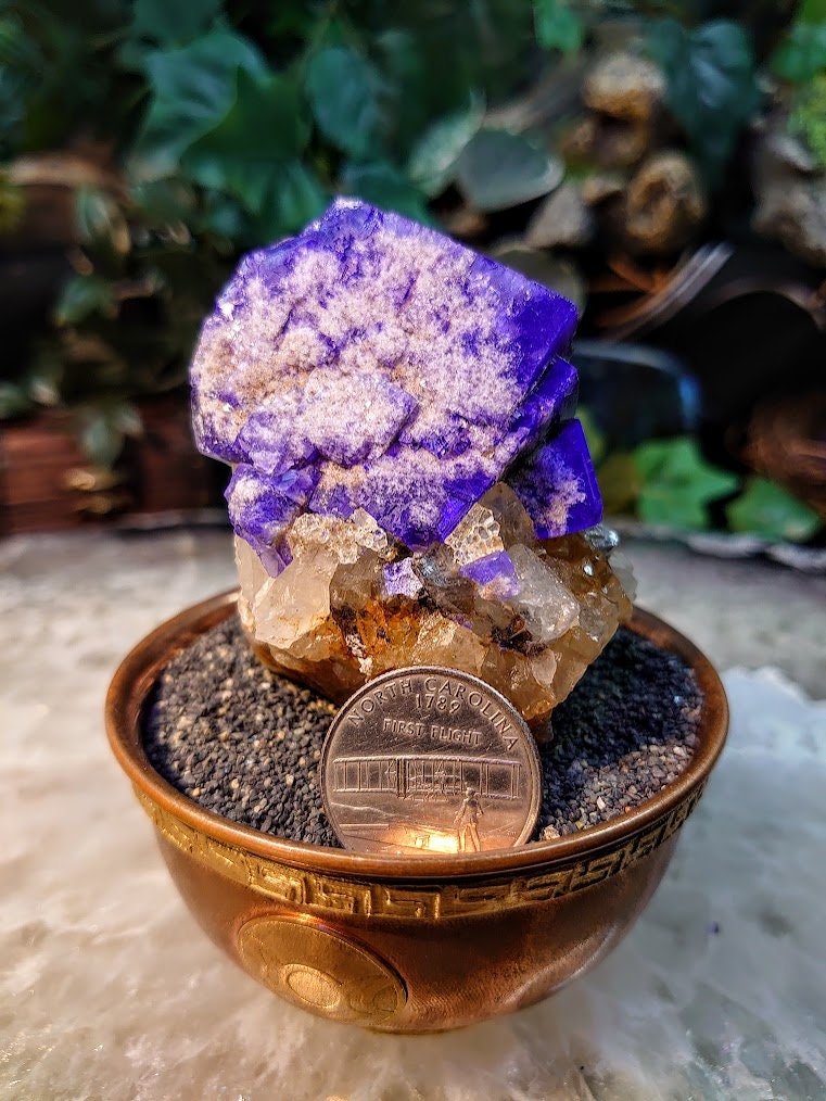 Milky Way Pocket Blue/Green Fluorite Cluster on Quartz, Diana Maria Mine, Rogerley Quarry From United Kingdom / 220g / Small Cabinet Size