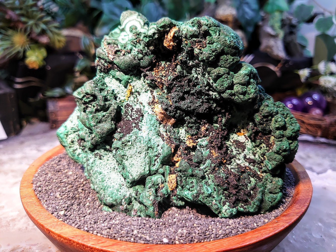 Glittering Botryoidal Malachite Specimen from Kasompe, Congo for Home and Altar Decor / 708g / Collection / Cabinet Size