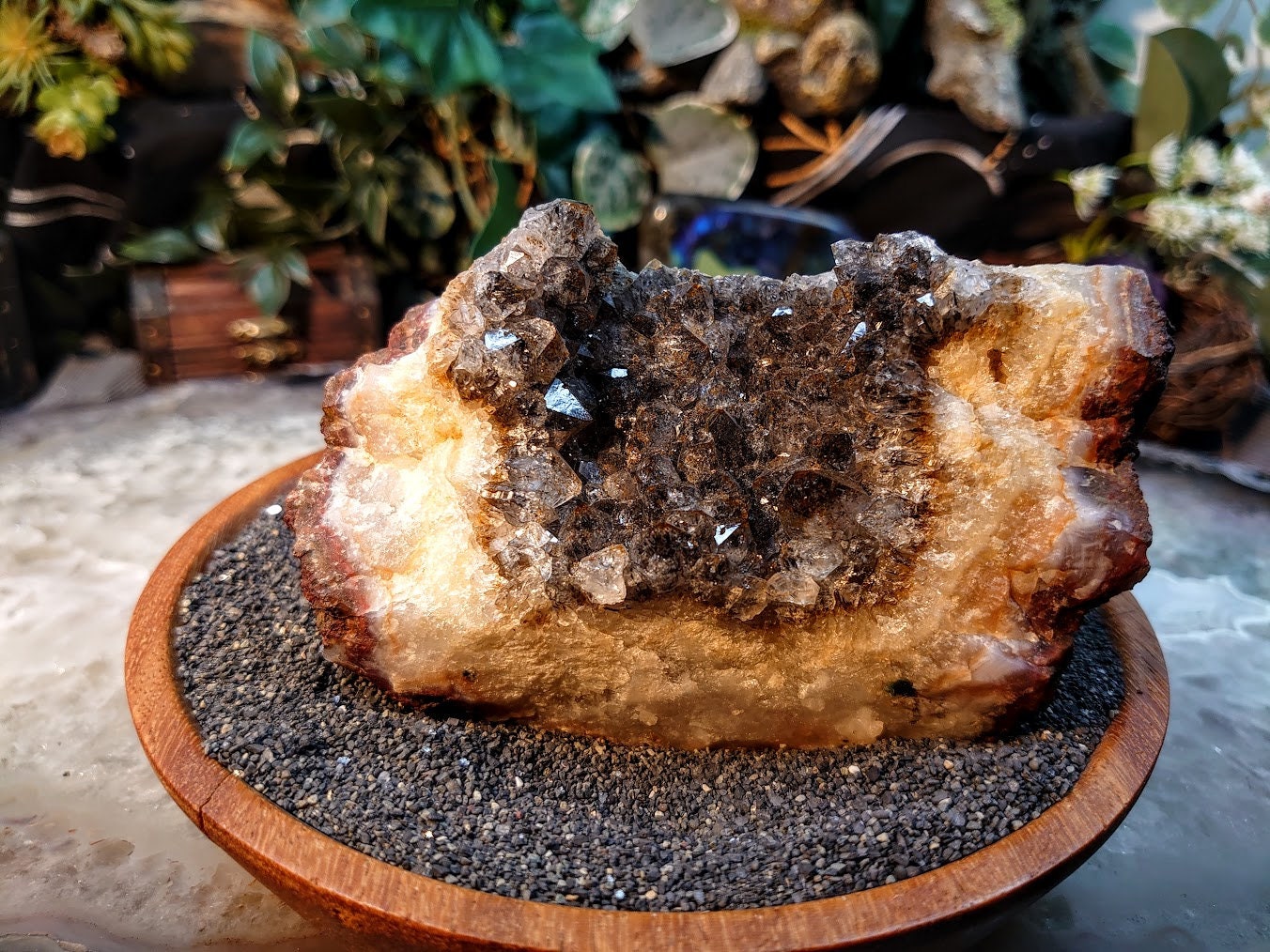 Beautiful Quartz Geode with Lepidocrocite from Idar-Oberstein, Germany / 536g / Natural / Home & Altar Decor / Cabinet Size Class