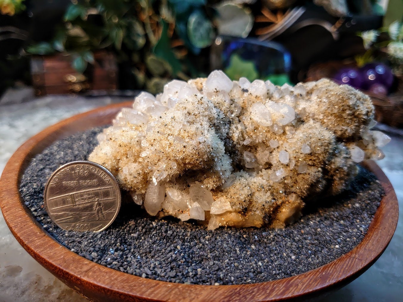 Quartz Cluster with Glittering Pyrite Inclusions from Slovakia for Home and Altar Decor / 234g / Collection / Cabinet Size Class