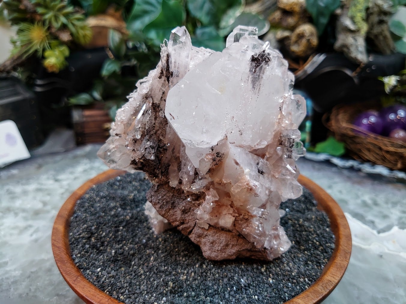 Colombian Pink Quartz Cluster with Large Double Terminated Tabular Crystal / Self Standing / 549g  / Cabinet Size Specimen / Natural