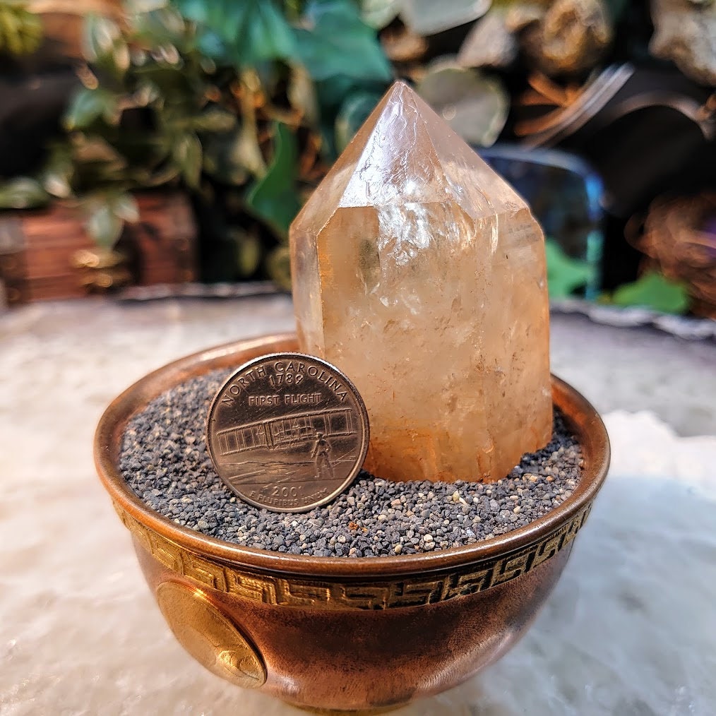 2 1/2" Natural Kundalini Congo Citrine Point for Altar and Home Decor / 125g / Energy Work / Crystal Healing / Reiki