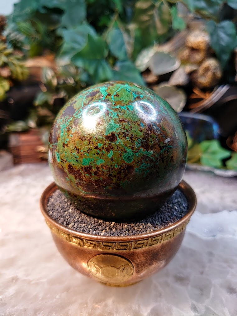 2 3/4" Shattuckite Sphere from Democratic Republic of Congo for Altar and Home Decor / Energy Work / Crystal Healing / Reiki