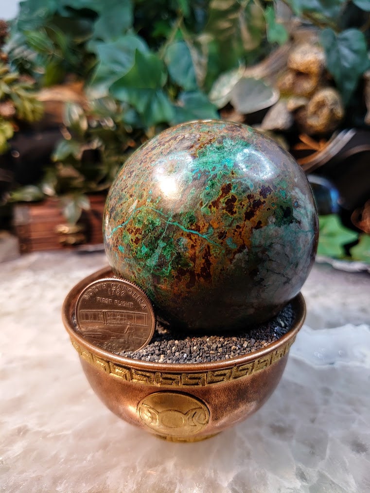 2 3/4" Shattuckite Sphere from Democratic Republic of Congo for Altar and Home Decor / Energy Work / Crystal Healing / Reiki