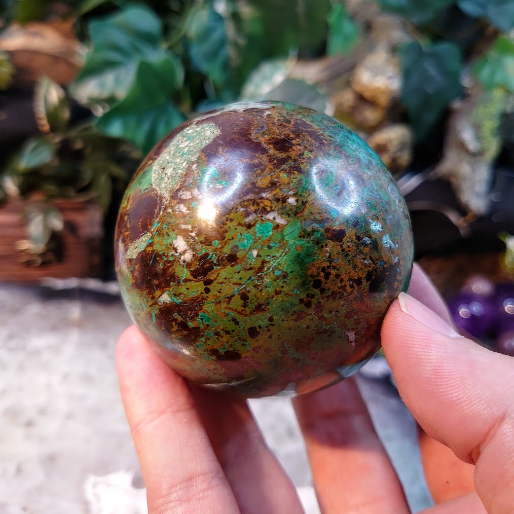 2 3/4" Shattuckite Sphere from Democratic Republic of Congo for Altar and Home Decor / Energy Work / Crystal Healing / Reiki