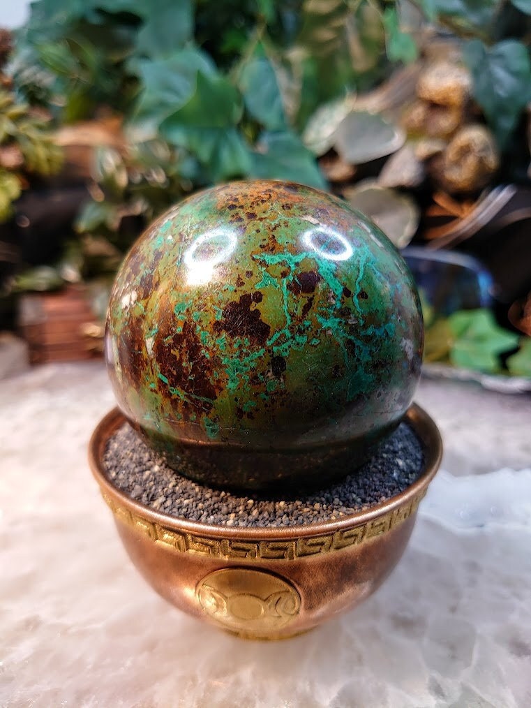 2 3/4" Shattuckite Sphere from Democratic Republic of Congo for Altar and Home Decor / Energy Work / Crystal Healing / Reiki