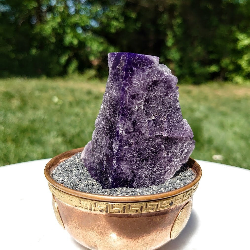 Purple Fluorite Crystal "Purple Rain Pocket" From United Kingdom for Altar Decor / 210g / Small Cabinet Class / Collection