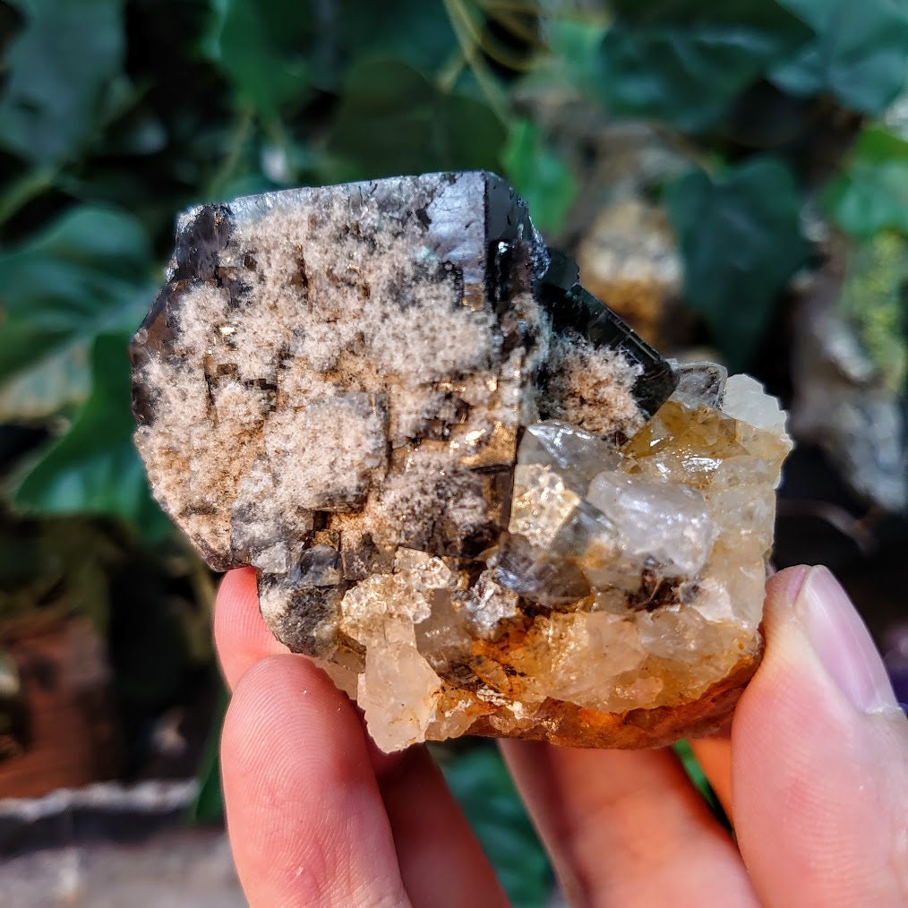 Milky Way Pocket Blue/Green Fluorite Cluster on Quartz, Diana Maria Mine, Rogerley Quarry From United Kingdom / 220g / Small Cabinet Size