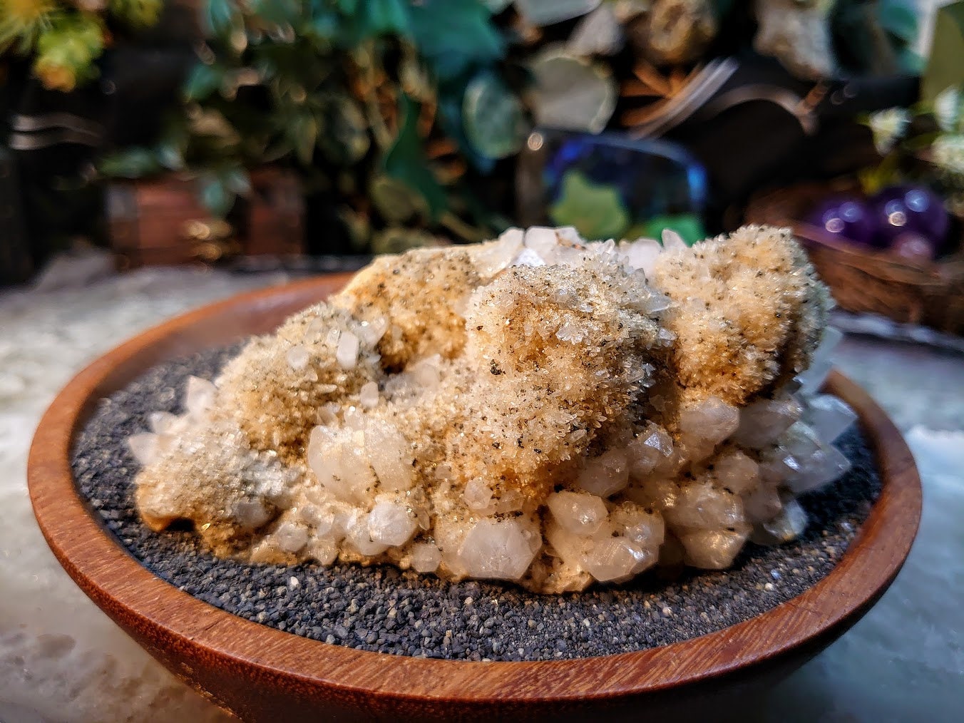 Quartz Cluster with Glittering Pyrite Inclusions from Slovakia for Home and Altar Decor / 234g / Collection / Cabinet Size Class