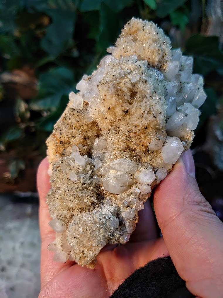 Quartz Cluster with Glittering Pyrite Inclusions from Slovakia for Home and Altar Decor / 234g / Collection / Cabinet Size Class