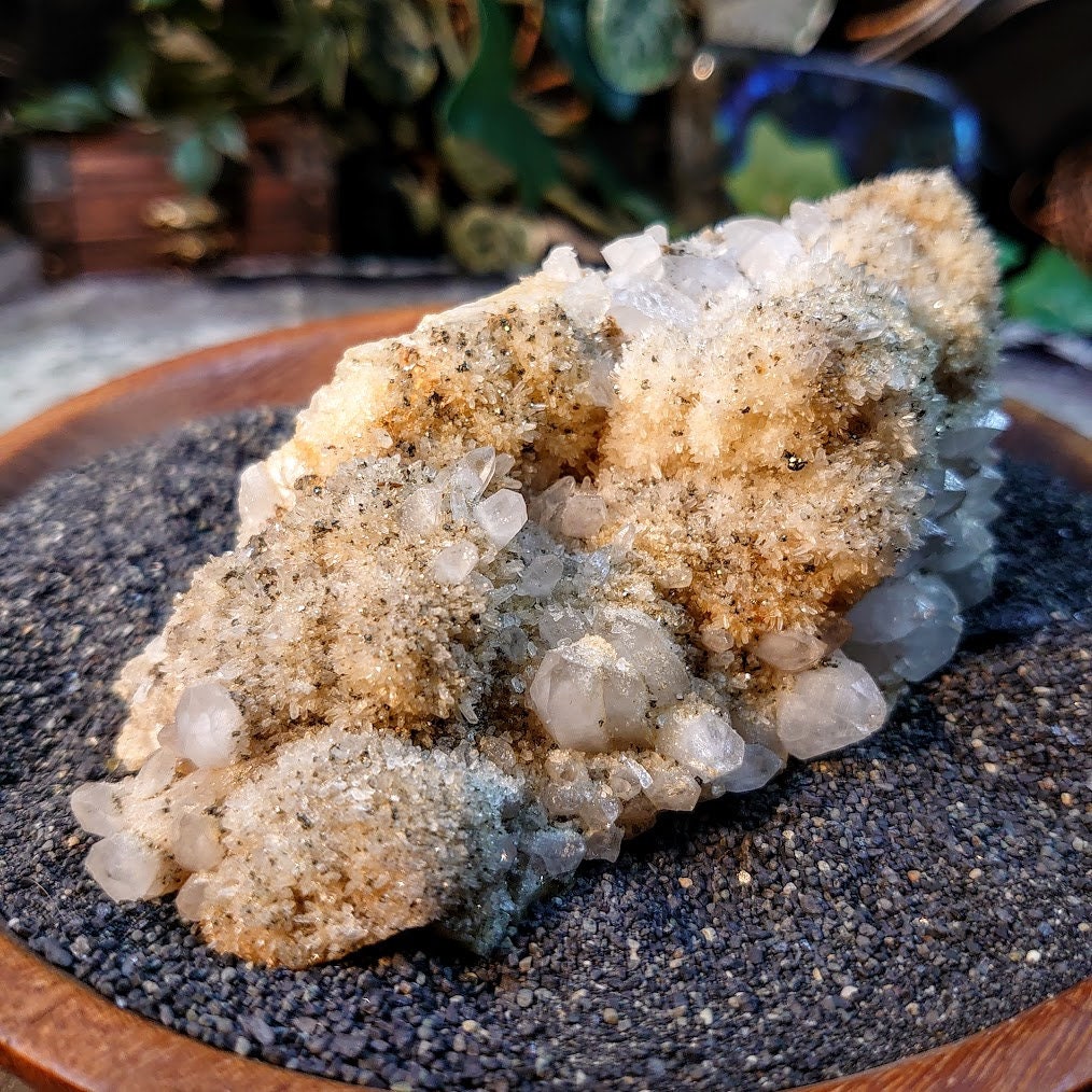 Quartz Cluster with Glittering Pyrite Inclusions from Slovakia for Home and Altar Decor / 234g / Collection / Cabinet Size Class