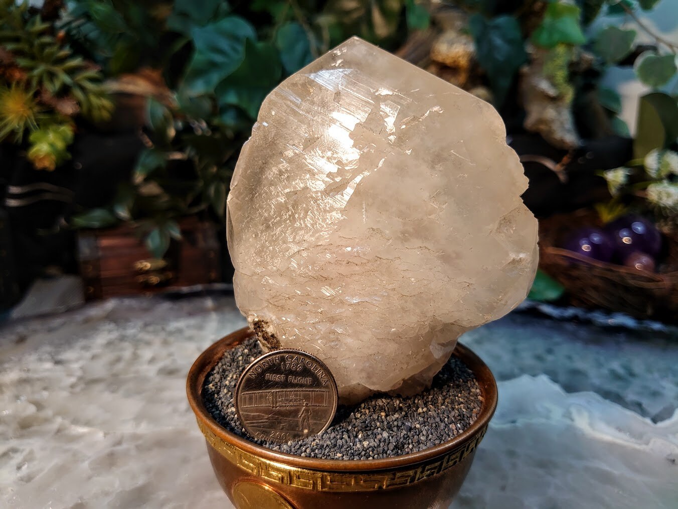 Beautiful Calcite Crystal from Moscona Mine, Spain for Collection / 422g / Altar Decor / Meditation / Cabinet Size Class