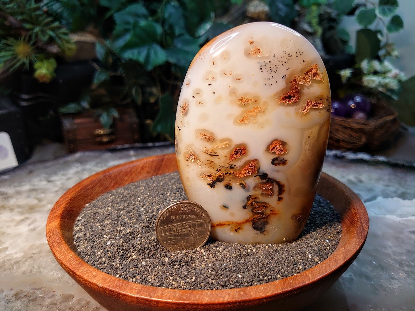 Dendritic Agate Self Standing Free Form from Madagascar for Crystal Healing / Reiki / Meditation / 276g / Home and Altar Decoration