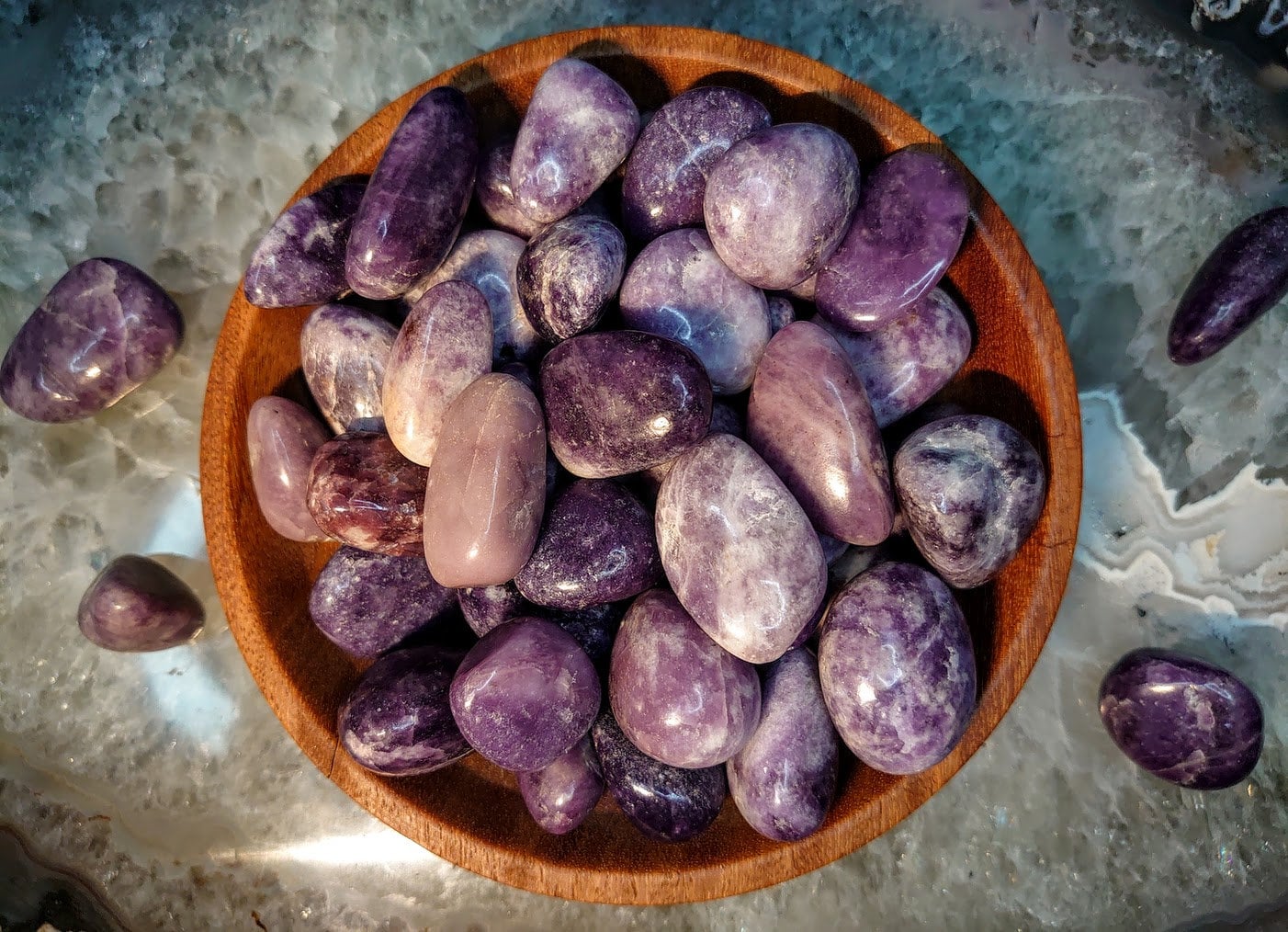 Lepidolite Tumbled Stone/ Polished Pebbles/ for Crystal Healing & Grids/ Reiki/ Meditation/ Energy Work/ Gem and Mineral Collections