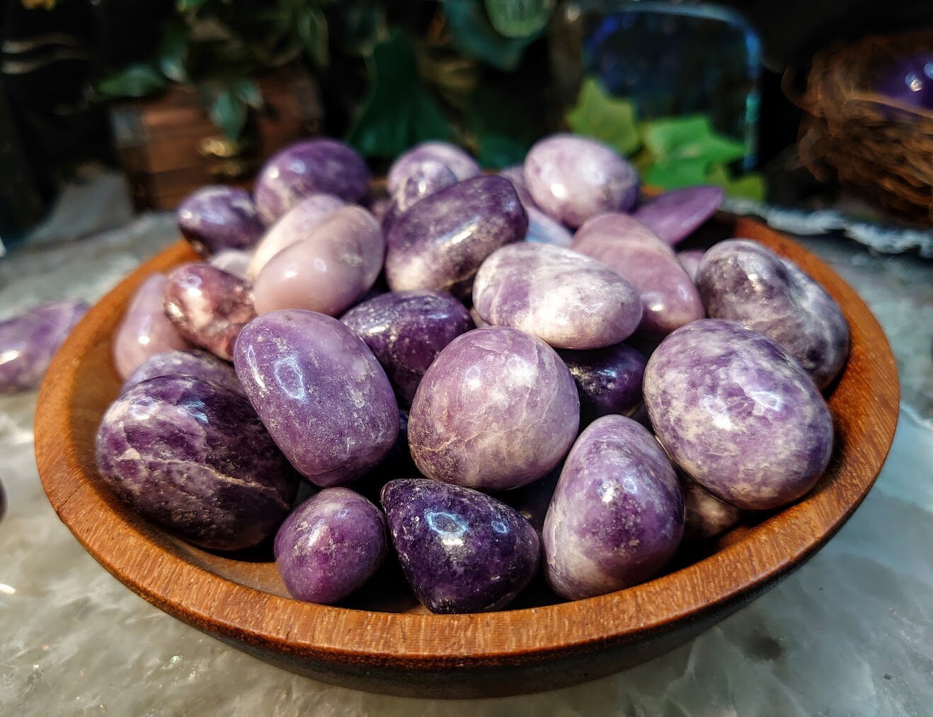 Lepidolite Tumbled Stone/ Polished Pebbles/ for Crystal Healing & Grids/ Reiki/ Meditation/ Energy Work/ Gem and Mineral Collections