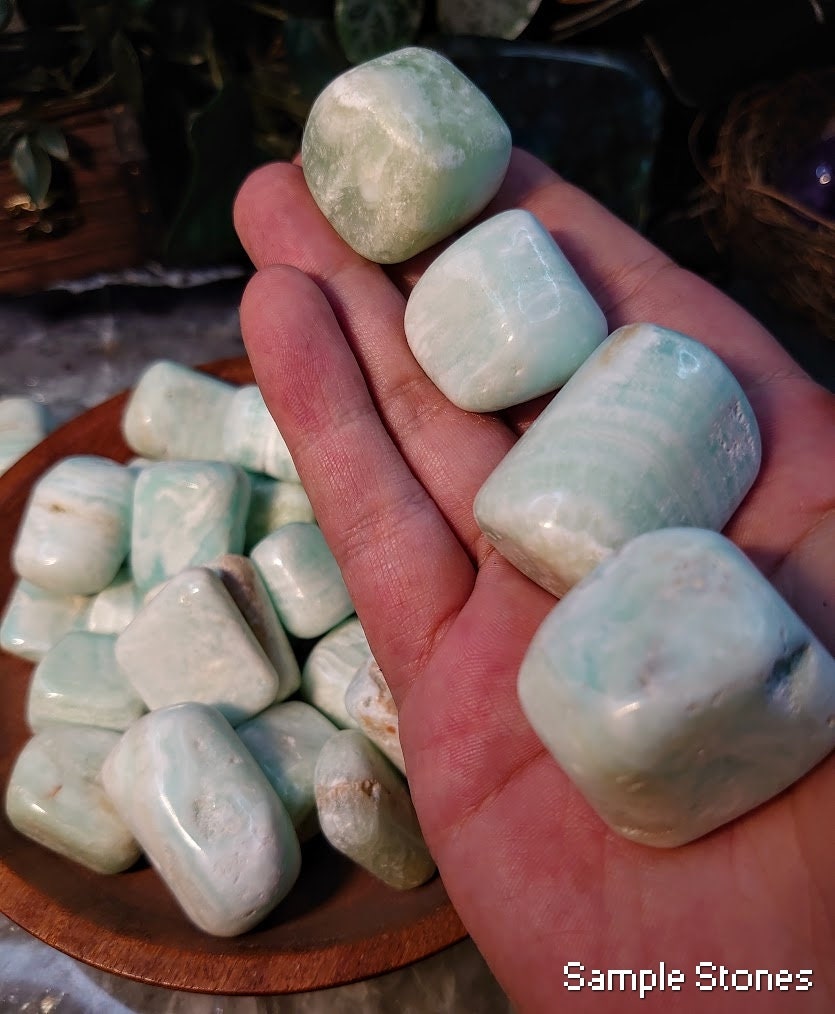 Caribbean Calcite Tumbled Stones from Pakistan for Altar and Home Decor / Crystal Healing / Reiki / Collection