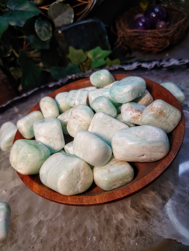 Caribbean Calcite Tumbled Stones from Pakistan for Altar and Home Decor / Crystal Healing / Reiki / Collection