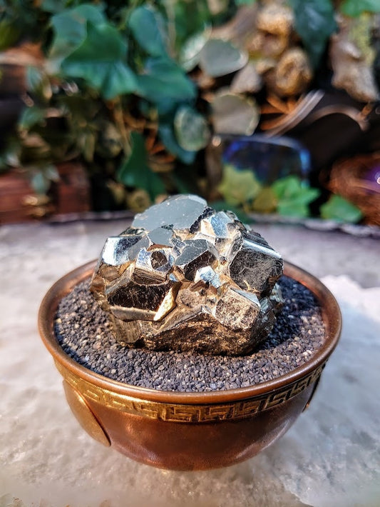 Pyrite "Fool's Gold" Cluster from Tuscany, Italy for Collection / 182g / Home and Altar Decor / Gifting / Miniature Size Class