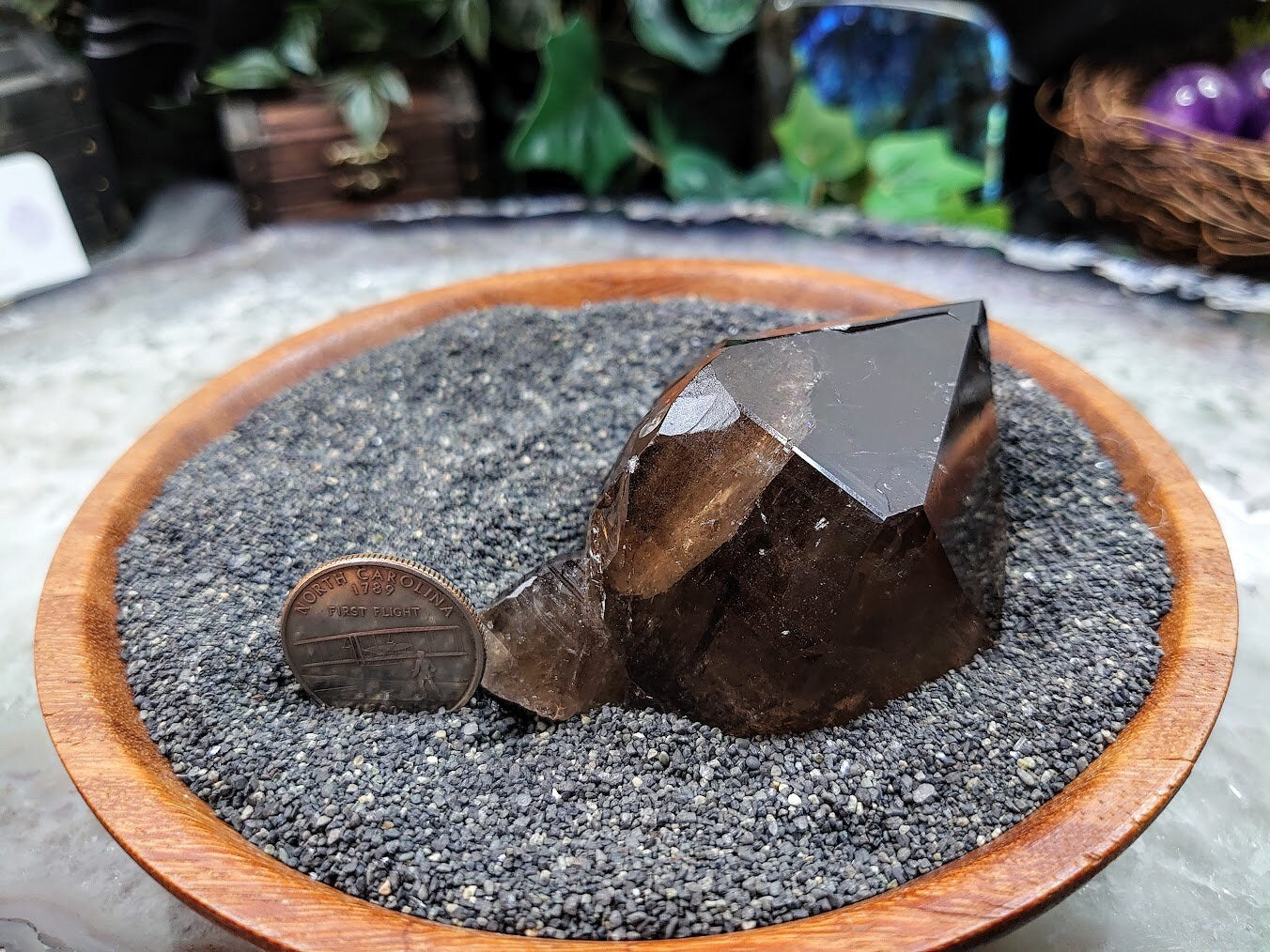 Dark Natural Smoky Quartz Point from Malawi, Africa for Collection / 182g / Home & Altar Decor / Protection / Small Cabinet Class