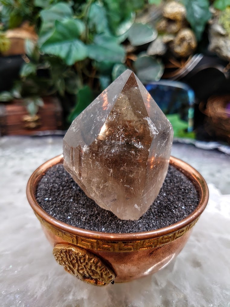 Natural Smoky Citrine Self Standing Generator from Minas Gerais, Brazil for Crystal Healing / 150g / Grid Creation / Home and Altar Decor