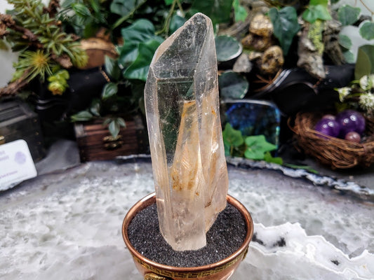 5 3/4" Congo Lemurian Quartz Point with Forward Time Link from DRC for Crystal Healing / 268g / Meditation / Collection / Rare Find