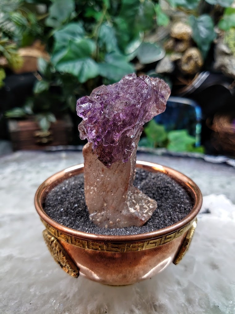 Fantastic Elestial Amethyst Scepter from Karur, India for Meditation / 39.37g / Collection / Altar Decor