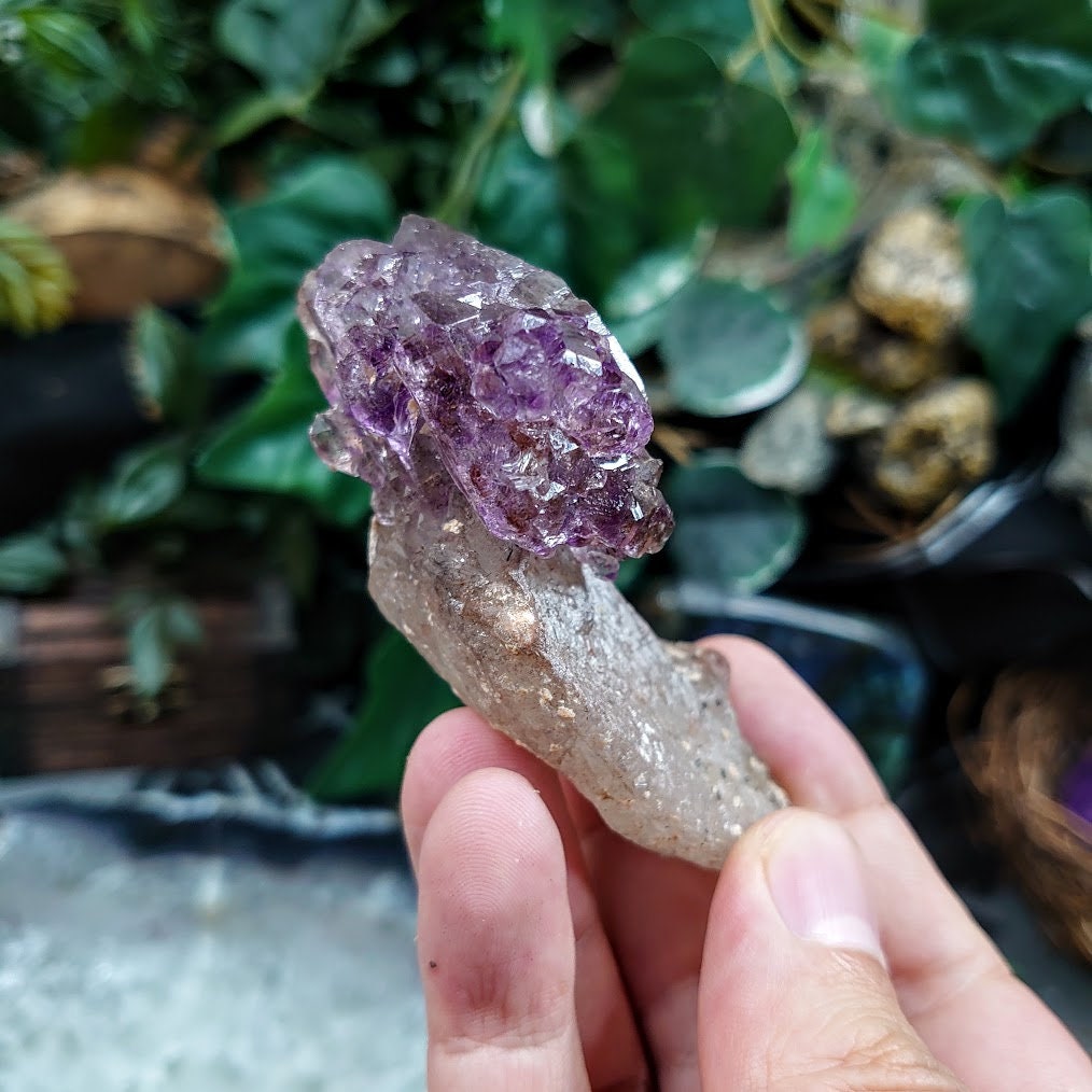 Fantastic Elestial Amethyst Scepter from Karur, India for Meditation / 39.37g / Collection / Altar Decor