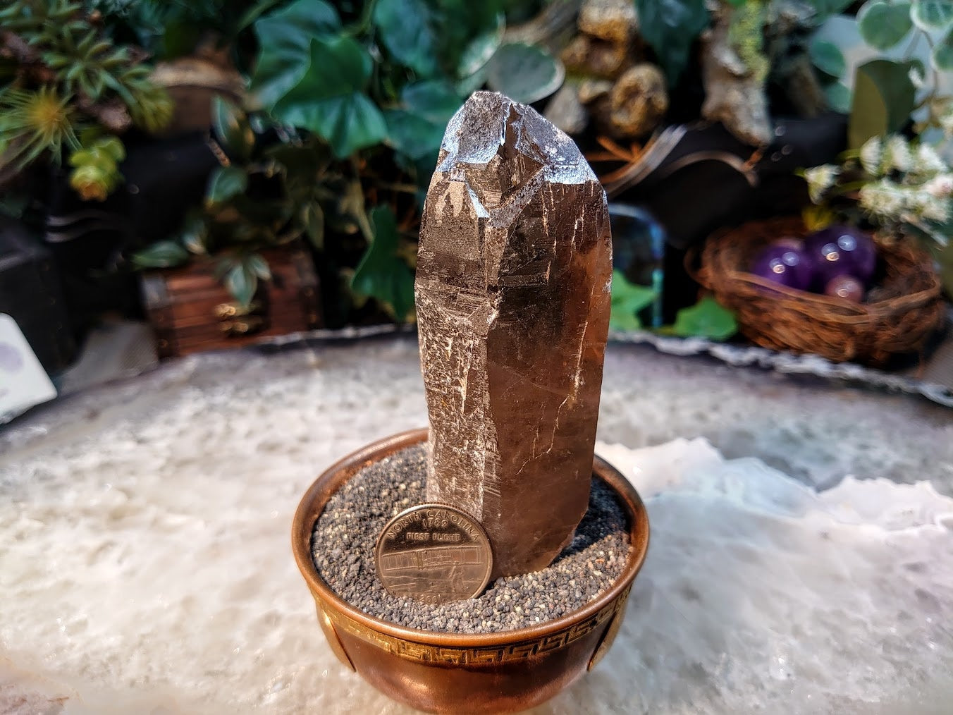 Natural Smoky Quartz Point from Malawi, Africa for Collection / 238g / Home & Altar Decor / Protection / Small Cabinet Class