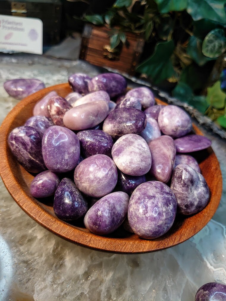 Lepidolite Tumbled Stone/ Polished Pebbles/ for Crystal Healing & Grids/ Reiki/ Meditation/ Energy Work/ Gem and Mineral Collections