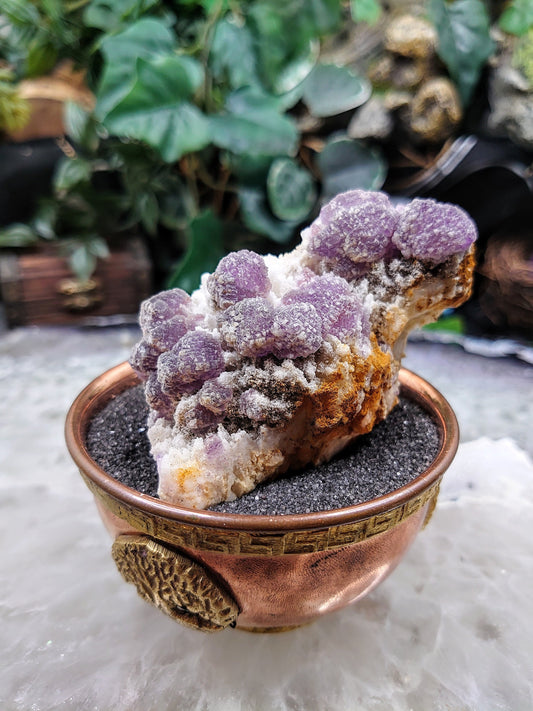 Purple and Rainbow Fluorite Cluster with Calcite From La Navidad Mine, Mexico for Altar Decor / 165g / Small Cabinet Class / Collection