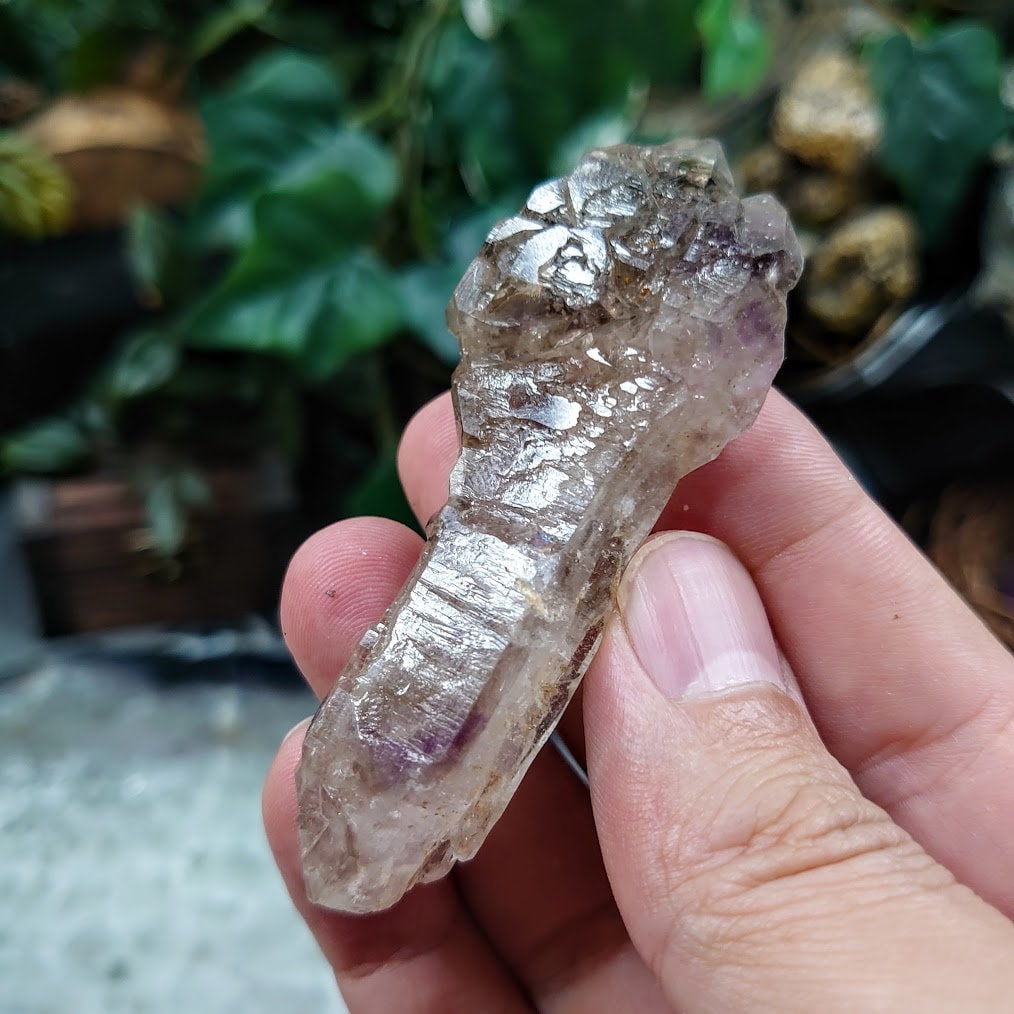 Smoky Amethyst Elestial Scepter from Karur, India for Meditation / 39.37g / Collection / Altar Decor