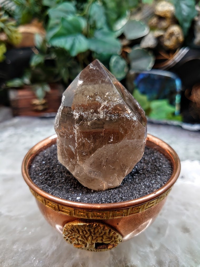 Natural Smoky Citrine Self Standing Generator from Minas Gerais, Brazil for Crystal Healing / 150g / Grid Creation / Home and Altar Decor