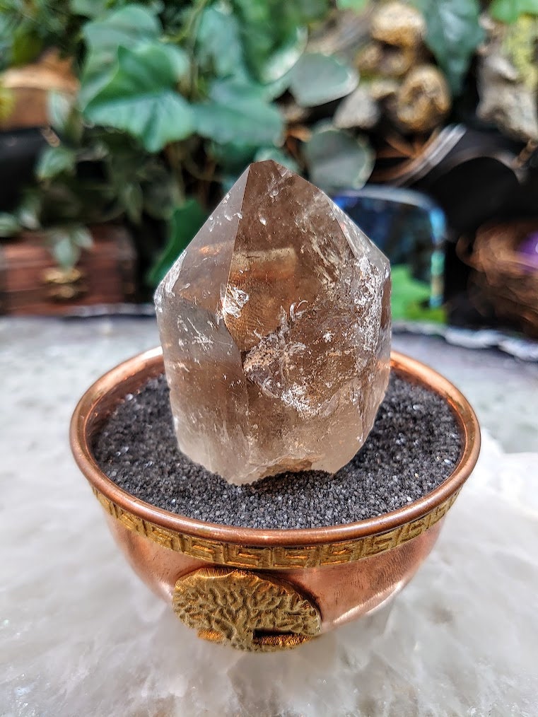 Natural Smoky Citrine Self Standing Generator from Minas Gerais, Brazil for Crystal Healing / 150g / Grid Creation / Home and Altar Decor