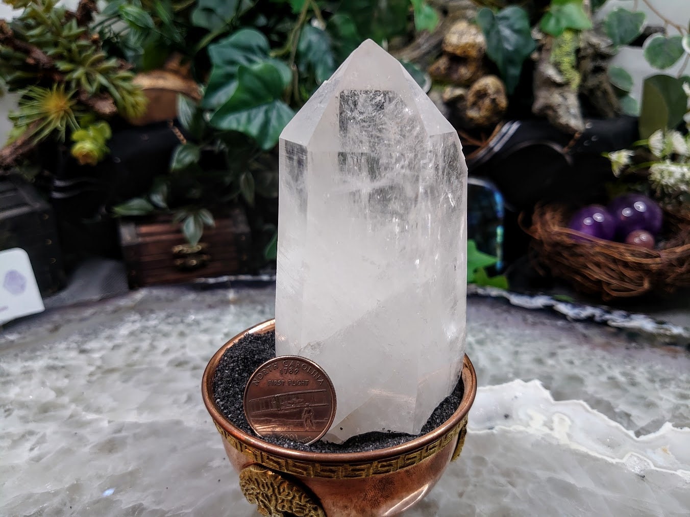 4" Colombian Clear Quartz Point for Crystal Healing / 368g / Natural Clear Quartz / Collection / Meditation / Reiki