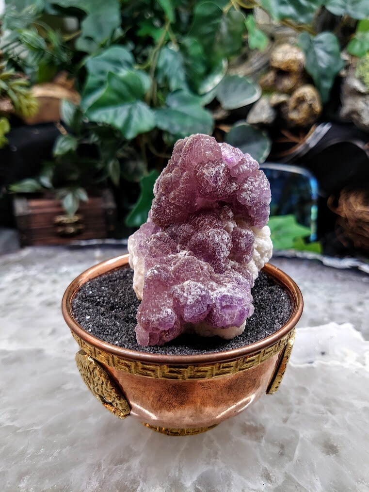 Purple Fluorite Cluster From La Navidad Mine, Mexico for Altar Decor / 211g / Small Cabinet Class / Collection