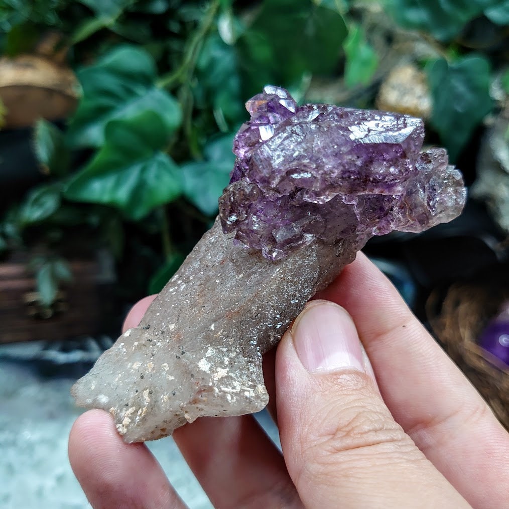 Fantastic Elestial Amethyst Scepter from Karur, India for Meditation / 39.37g / Collection / Altar Decor