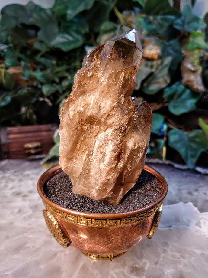 Natural Kundalini Congo Smoky Citrine Cluster for Altar and Home Decor / 220g / Energy Work / Crystal Healing / Reiki