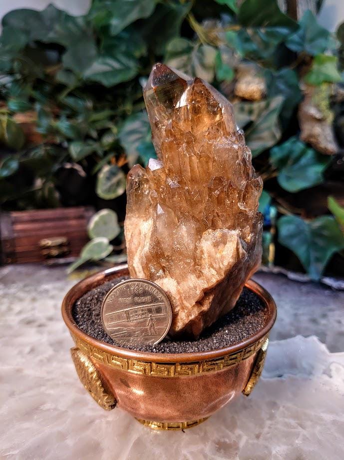 Natural Kundalini Congo Smoky Citrine Cluster for Altar and Home Decor / 220g / Energy Work / Crystal Healing / Reiki