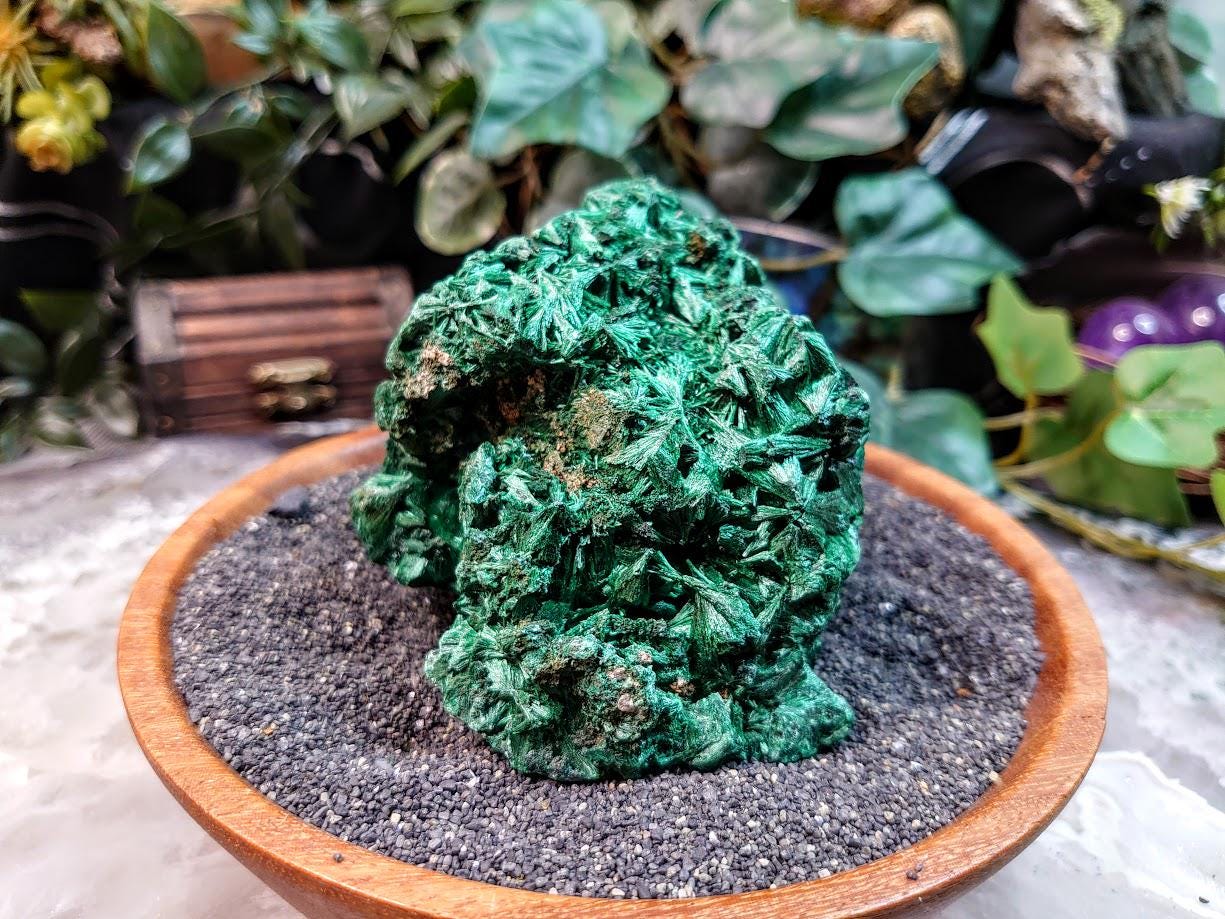 Beautiful Large Silky Fibrous Malachite Specimen from Kasompe, Congo for Home and Altar Decor / 770g / Collection / Crystal Healing