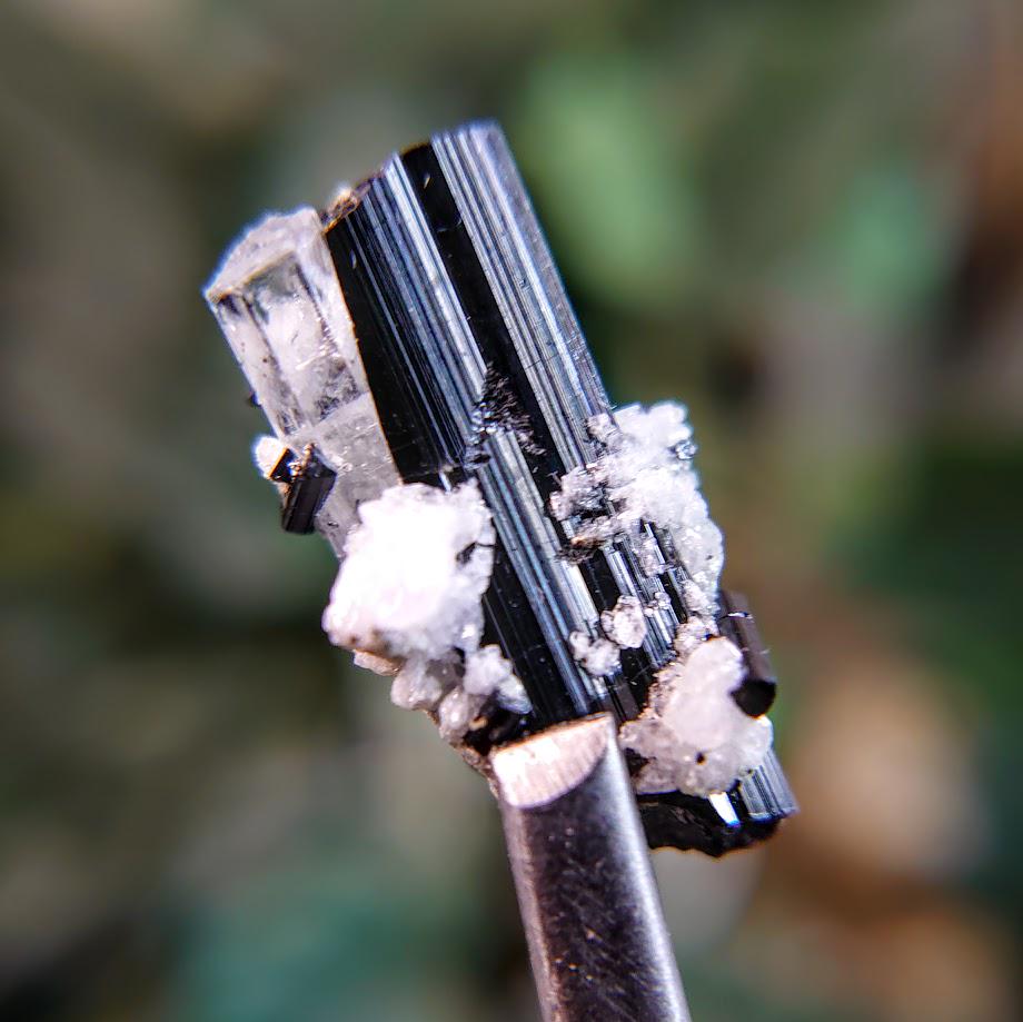 19.1ct Aquamarine and Black Tourmaline Cluster from Pakistan for Crystal Healing / Reiki / Meditation / Home & Altar Decor / Thumbnail Size