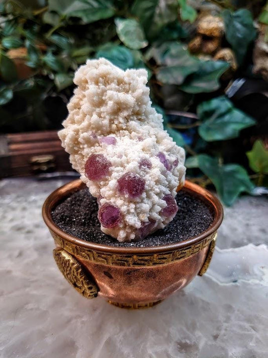 Purple Fluorite Cluster on Aragonite Matrix From La Navidad Mine, Mexico for Altar Decor / 170g / Small Cabinet Class / Collection