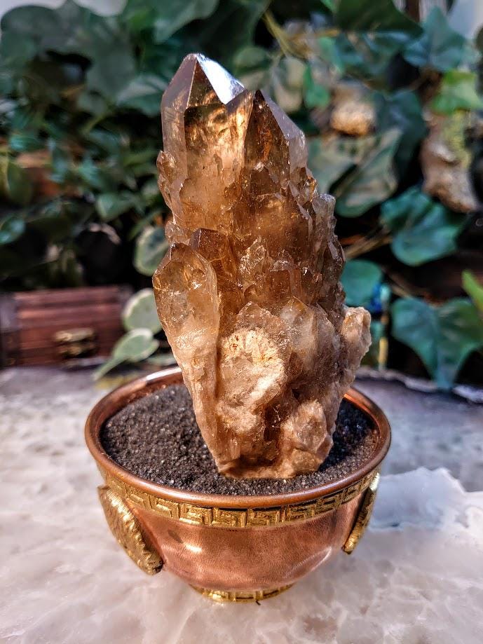 Natural Kundalini Congo Smoky Citrine Cluster for Altar and Home Decor / 220g / Energy Work / Crystal Healing / Reiki